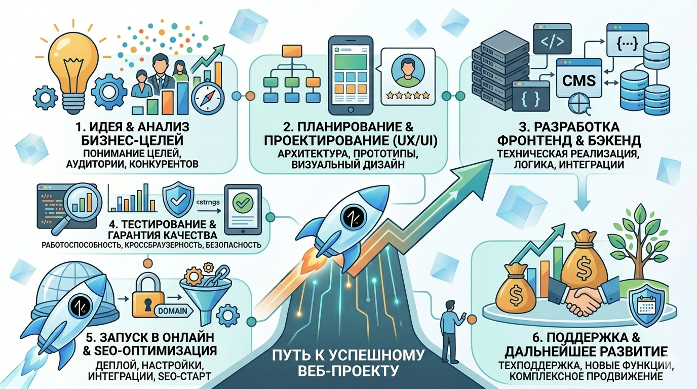 От идеи до запуска — как цифровое агентство превращает цели бизнеса в успешный веб-проект